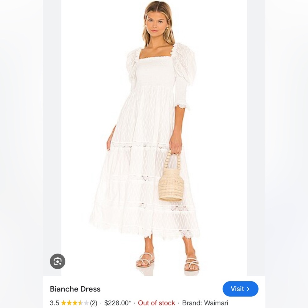 White Puff Sleeve Midi Sundress